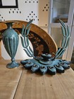 Vintage Morris Ashkelon Pal-bell Hanukkah Brass Wreath Menorah Made In Israel