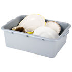 6 Pack 20  X 15  X 7  Gray Storage Plasticdish Restaurant Food Bus Tub W  Lid