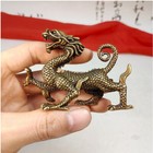 Chinese Old Vintage Solid Brass Handwork Collectible Dragon Ornament Statue Hot