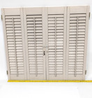 Vtg  Wood Interior Louver Plantation Window Shutters 27  High And 31  Wide