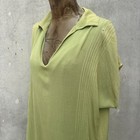 Antique 1920s Green Chartreuse Crepe Dress Oversized Full Length Smock