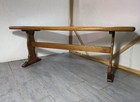 Vintage Rustic Farmhouse Solid Oak Wood Dining Trestle Bench Or Table B