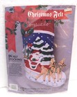 Santa Sleigh Reindeer Christmas Felt Stocking Kit 18 Inch - Beads Sequins New