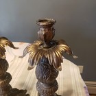Brass Heavy Vintage Candlestick Candle Holder  11    Tall   Sold As A Pair  