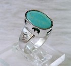 Petroglyph Bezel Carolyn Pollack Turquoise Ring Sterling Silver