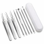8 Piece Stainless Steel Blackhead Remover Pimple Extraction Kit Comedone Tool