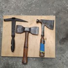 Lot Of 3 Vintage Original Hammers striking Tools Wood Handles Blue Tape