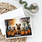 Caroline s Treasures Norfolk Terrier Spooky Halloween Greeting Cards Pack Of 8