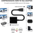 Hdmi To Vga Adapter 10 Pack  Gold-plated Hdmi To Vga Converter Male To Female   
