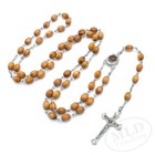 Catholic Olive Wood Rosary Prayer Beads Necklace With Jerusalem Holy Land Center