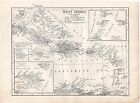 West Indies - Trinidad Haiti  1911 Original Antique Map W Video