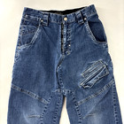 Vintage Lee Pipes Jeans Youth Size 10 Blue Baggy Pockets 90s Skater Grunge Y2k