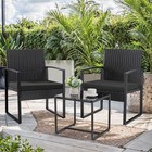 3 Pieces Patio Bistro Set  Wicker Outdoor Patio Furniture Set-super Discounts