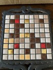Vintage Mcm Kitschy Mosaic Cast Iron tile Trivet w feet Made In Japan-70   s Vibe