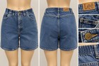 Vintage Lee High Waisted Denim Shorts Women   s Blue Jean Elastic Back Size M