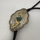 Navajo Indian Nickel Silver   Turquoise Costume Bolo Tie
