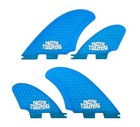 Pacific Vibrations Sea Side Quad Fits Fcs2 Surfboard Fins Fiberglass Blue Fcsii