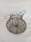 Antique Country Farm Metal Wire Round Egg Gathering Basket