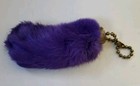 Vintage Purple 3    1960 s Lucky Charm Real Rabbit s Foot Keychain