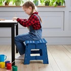 Sturdy 9-inch Folding Step Stool With Handle - 300 Lbs Capacity  Blue