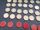 Vintage Bakelite Catalin Poker Chips Red  Blue  Off White Lot Of 90