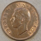 New Zealand 1943 Penny Unc-bu As Pictured