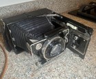 Vintage Zeiss Ikon Folding Camera W  Tessar 13 5cm F 4 5 Lens     Case     Germany 