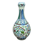 Chinese Ming Dynasty Style Wucai Porcelain Vase     Hand-painted Bird   Flower