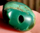 Rare Antique Very Old Tibetan Turquoise Bead - Beautiful Worn Patina 