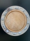 Vintage Mariposa Brillante Round Cheese Board Platter  Polished Aluminum  Signed