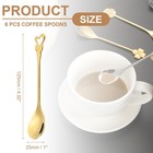 6pcs Coffee Spoons  Heart Tea Spoons Stainless Steel  Gold