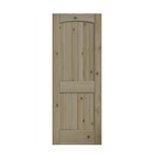 2 Panel Arch Top V-groove Knotty Pine Stain Grade Solid Core Interior Wood Doors
