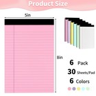 Legal Pads 5  X 8   6 Pack Colored Note Pads  College Ruled Yellow Lined Pape   