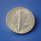 1944-d Mercury Dime Almost Uncirculated Full Wings   Bands  Silver