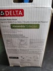 New Delta Alexandria Double Robe Hook 126643 Chrome White  discontinued Rare 