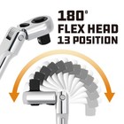 Powerbuilt 4 Piece 72 Tooth Pro Tech Long Reach Flex Head Ratchet Set With