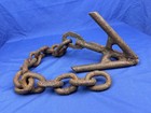 Unusual Vintage Maine Used Grapple Anchor W  27  Thick Chain  15 5 Lbs  39 5 tl