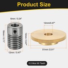 Worm Gear Set 0 5 Module 100 1 Reduction Rate gear-12mm Bore  Rod 6mm Bore 