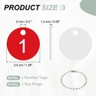 10pcs 1-10 Number Tags Round Id Number Key Tags With Key Rings White-red