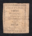 April 25  1776 4d Four Pence Pennsylvania Colonial Currency Note