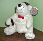 Coca Cola Plush White Polar Bear Bean Bag  Hang Tag 1998 Coke Bottle  Driver Cap