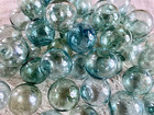 Vintage Japanese Glass Fishing Floats Set  blue   Green  - 2 3 -2 8   10 Pcs 