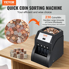 Automatic Coin Sorter Counter Machine Sorts 230 min W  200 Coin Hopper   Tubes