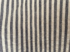 Antique French 1920s Fine Cotton Blue White Stripe Chemise Fabric 5 25ft