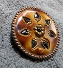 Vintage Antique Victorian Metal   Celluloid Button Fancy Design