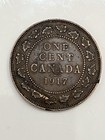 1917 Canada One Cent Penny Old Antique Bronze Foreign World Coin