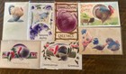 Lot Of 7 Antique Thanksgiving airbrushed postcards-turkeys vintage-k163