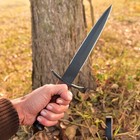 Vintage Handmade Double-edged V42 Military Stacked Leather Stiletto Dagger Knife