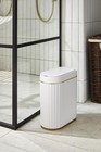 2 Gallon Motion Sensor Trash Can Ipx5 Waterproof White Gold Wastebasket
