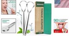 Durable Tongue Scraper Set - Stainless Steel Cleaners With Colorful Ribbons